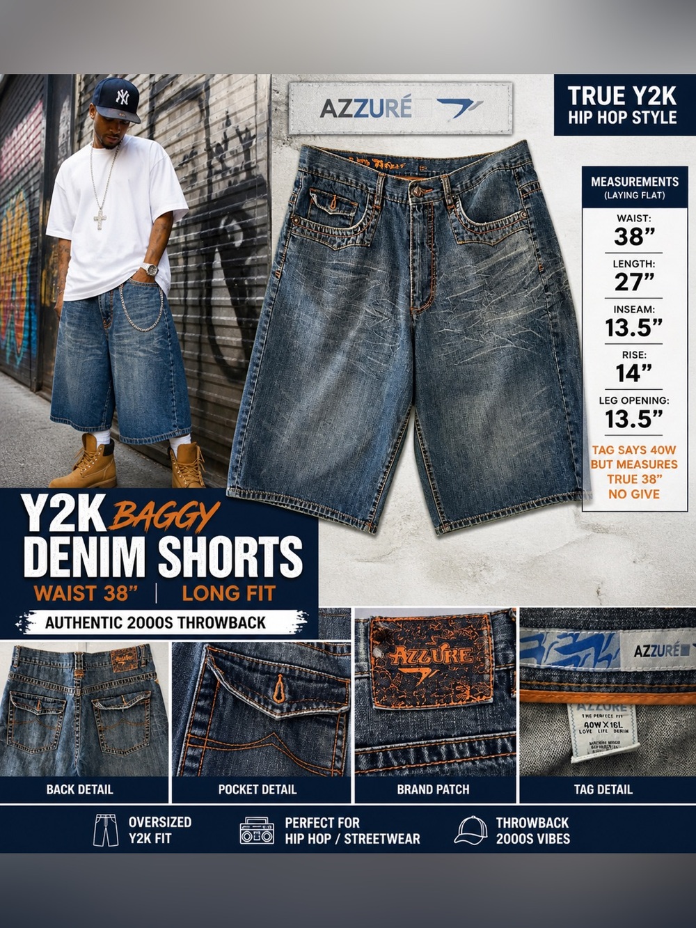 Azzure Long Shorts y2K